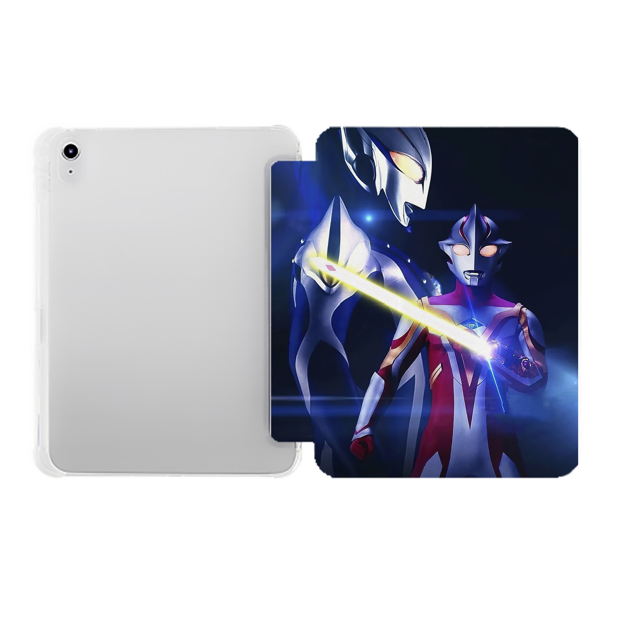 （画像用） ウルトラマン Ultraman IPad ケース ペン収納付き 三つ折りスタンド PUレザー×シリコン 対応機種9.5/10.5/10.9インチ